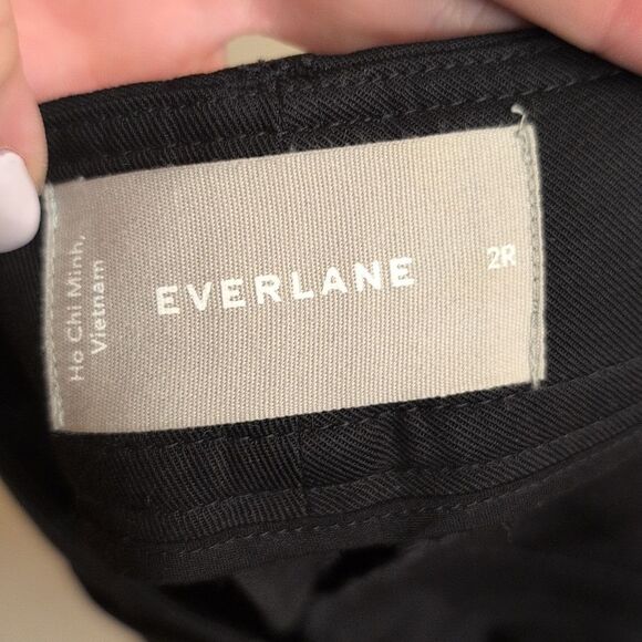 Everlane The Draper Wide Leg Pants Buttersmooth Black size 2R - Picture 6 of 12